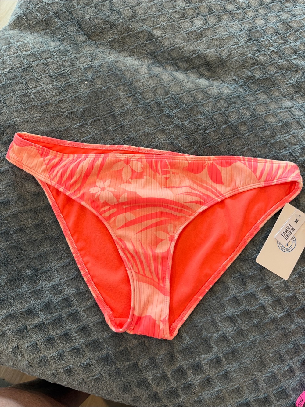 Hurley Neon Coral Floral Bikini Bottom